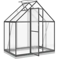 vidaXL Kas met funderingsframe, antraciet, 169x114x202 cm, aluminium