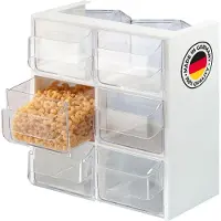 Westmark schenkkan, met zes schenkbekers, inhoud: elk 1 l, kunststof, Venezia, transparant/wit, 78052240