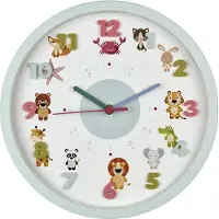 TFA-Dostmann Little Animals Kwarts Wandklok 30.9 cm x 4.4 cm Lichtblauw