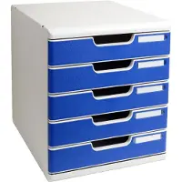 Exacompta MODULO A4 Office Blauw, ladebox 5 laden gesloten A4/A4+, geruisloos, veiligheidsstop, stapelbaar