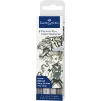 Faber-Castell tekenstift - brushpen - Pitt Artist Pen - Comic - 4-delig - FC-267195