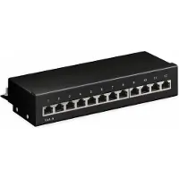 Goobay Patchpaneel | Cat6 S/FTP | 12 poorten (Desktop, Zwart)