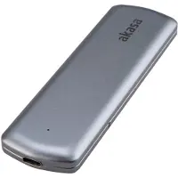 Akasa Draagbare M.2 SATA/NVMe SSD naar USB-C 3.2 Gen 2 (M.2 2280, M.2 2260, M.2 2242, M.2 2230), Harddisk behuizing, Grijs