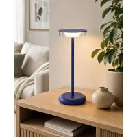 Northpoint LED-tafellamp, blauw, dimbaar, met batterij, draadloos - Moderne tafellamp met touchbediening, warm wit licht, USB-C