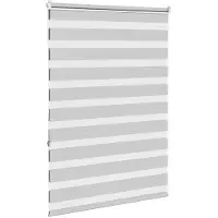 vidaXL Zebra rolgordijn 115x150 cm stofbreedte 110,9 cm lichtgrijs