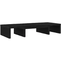 vidaXL Monitorstandaard verstelbaar zwart eiken 60x24x10,5 cm bewerkt hout