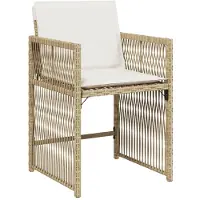 vidaXL 15-delige Tuinset met kussens poly rattan beige