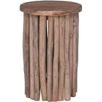 vidaXL - Kruk - Naturel - 30 - x - 30 - x - 45 - cm - Massief - Teakhout