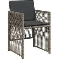 vidaXL 11-delige Tuinset met kussens poly rattan grijs