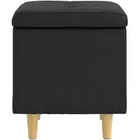 vidaXL Ottoman met opbergruimte, zwart, 40 x 40 x 45 cm, kunstleer