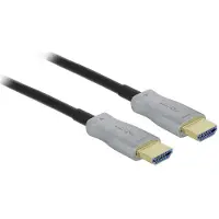 DeLOCK 84133 HDMI-kabel HDMI Aansluitkabel HDMI-A-stekker 50 m Zwart, Grijs 4K UHD, Vergulde steekcontacten