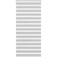 vidaXL Zebra rolgordijn 105x200 cm stofbreedte 100,9 cm lichtgrijs