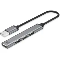 ACT AC6225 USB-A Hub 2.0 | 4-poorts USB-A | Aluminium | Kabellengte 18cm