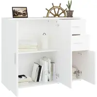 vidaXL Dressoir, wit, 91x29,5x75 cm, houtvezel