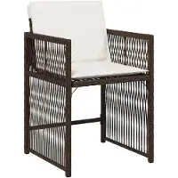 vidaXL Tuinstoelen met kussens, 4 stuks, bruin, polyrotan