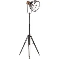 Kaufland lamp Reece vloerlamp driepoot zwart staal metaal/zwart hout 1x A60, E27, 40 W