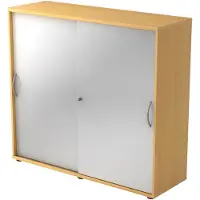 Hjh OFFICE PRO BETA 1753S - Beuken/Zilver Hoogte van de map | 3 OH Schuifwandkast Metalen handgreep