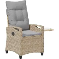 vidaXL Ligstoel voor Tuin Beige en Lichtgrijs 56 x 60 x 112 cm