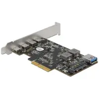 DeLOCK PCI Express x4 Card to 4 x USB Type-C + 1 x USB Type-A - SuperSpeed USB 10 Gbps - Low Profile Form Factor