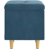 vidaXL Ottoman met opslag Blauw 40 x 40 x 45 cm Fluweel