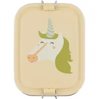 Trixie Brooddoos klein - Mrs. Unicorn- RSV Lunchbox voor kinderen - Makkelijk te openen Broodtrommel - RVS