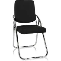 Hjh OFFICE Vergaderstoel / bezoekersstoel ESTO PU Stof zwart