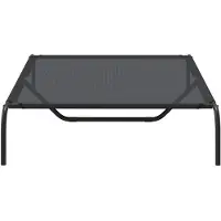 vidaXL Hondenmand verhoogd 130x80x20 cm textiel en staal zwart