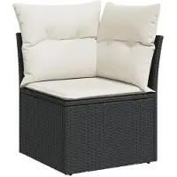 vidaXL 6-delige tuinmeubelset met kussens, zwart, polyrotan