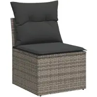 vidaXL 8-delige tuinmeubelset met kussens, grijs, polyrotan