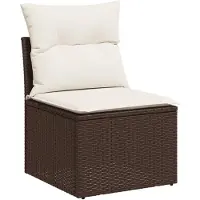 vidaXL 5-delige Loungeset met kussens poly rattan bruin
