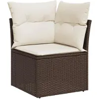 vidaXL 5-delige Loungeset met kussens poly rattan bruin