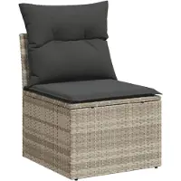 vidaXL 12-delige Loungeset met kussens poly rattan lichtgrijs