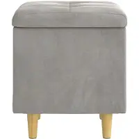 vidaXL Ottoman met opbergruimte, lichtgrijs, 40 x 40 x 45 cm, fluweel