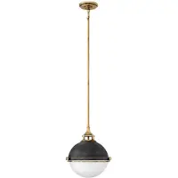HINKLEY LED Hanglamp Fletcher | 2X E27 Max 60W | Dimbaar | Aged Zinc & Heritage Brass