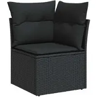 vidaXL 10-delige loungeset voor de tuin met kussens, zwart, polyrotan