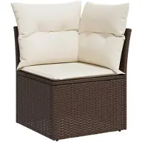 vidaXL 6-delige Loungeset met kussens poly rattan bruin
