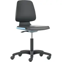 BIMOS Werkdraaistoel | wielen zittingschaal blauw | integraalschuim zwart | 450-650 mm | 1 stuk - 9123-2000-3277 9123-2000-3277