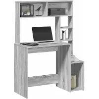 vidaXL Bureau met plank, grijs Sonoma, 100x45x140 cm, houtvezel