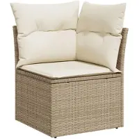 vidaXL 6-delige tuinmeubelset met kussens, beige, polyrotan