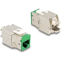 DeLOCK Keystone Modul RJ45 jack to LSA Cat.6A toolfree green set 10 pieces