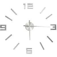 vidaXL 3D-wandklok modern XXL 100 cm zilverkleurig