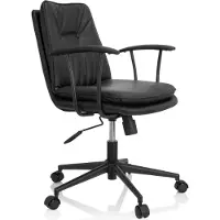 Hjh OFFICE Bureaustoel SMALLO Kunstleder zwart