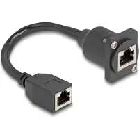 DeLOCK D-Type RJ45 cable jack to jack Cat.5e black 20 cm