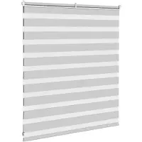vidaXL Zebra rolgordijn 125x100 cm stofbreedte 120,9 cm lichtgrijs