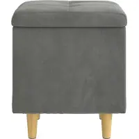 vidaXL Ottoman met opbergruimte, donkergrijs, 40 x 40 x 45 cm, fluweel