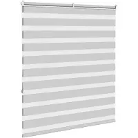 vidaXL Dubbele rolgordijn, lichtgrijs, 130x150 cm, stofbreedte 125,9 cm, polyester