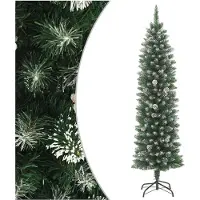 vidaXL Kunstkerstboom smal met standaard 210 cm PVC