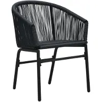 vidaXL 3-delige Bistroset met kussens PE-rattan zwart