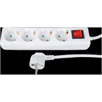 Goobay Stekkerdoos met 4 contacten en schakelaar / wit - 1,5 meter