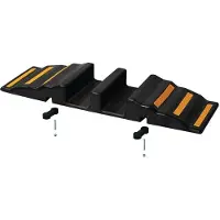 Industrial Quality Supplies Rubberen slangbrug, afmetingen 850 x 300 x 85 mm, met 6 reflecterende strepen